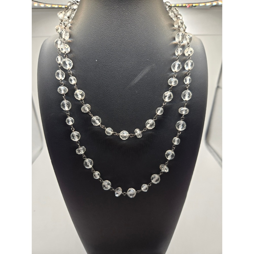Silpada Sterling Silver Faceted Clear Quartz Crystal Toggle Necklace N1475